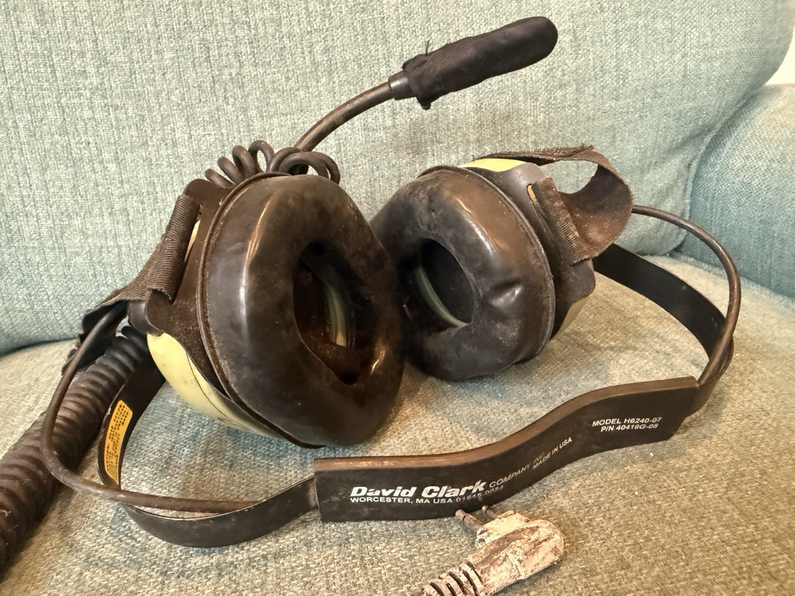 DAVID CLARK MODEL H6240-07 Aviation Pilot Head Headset Tested Read