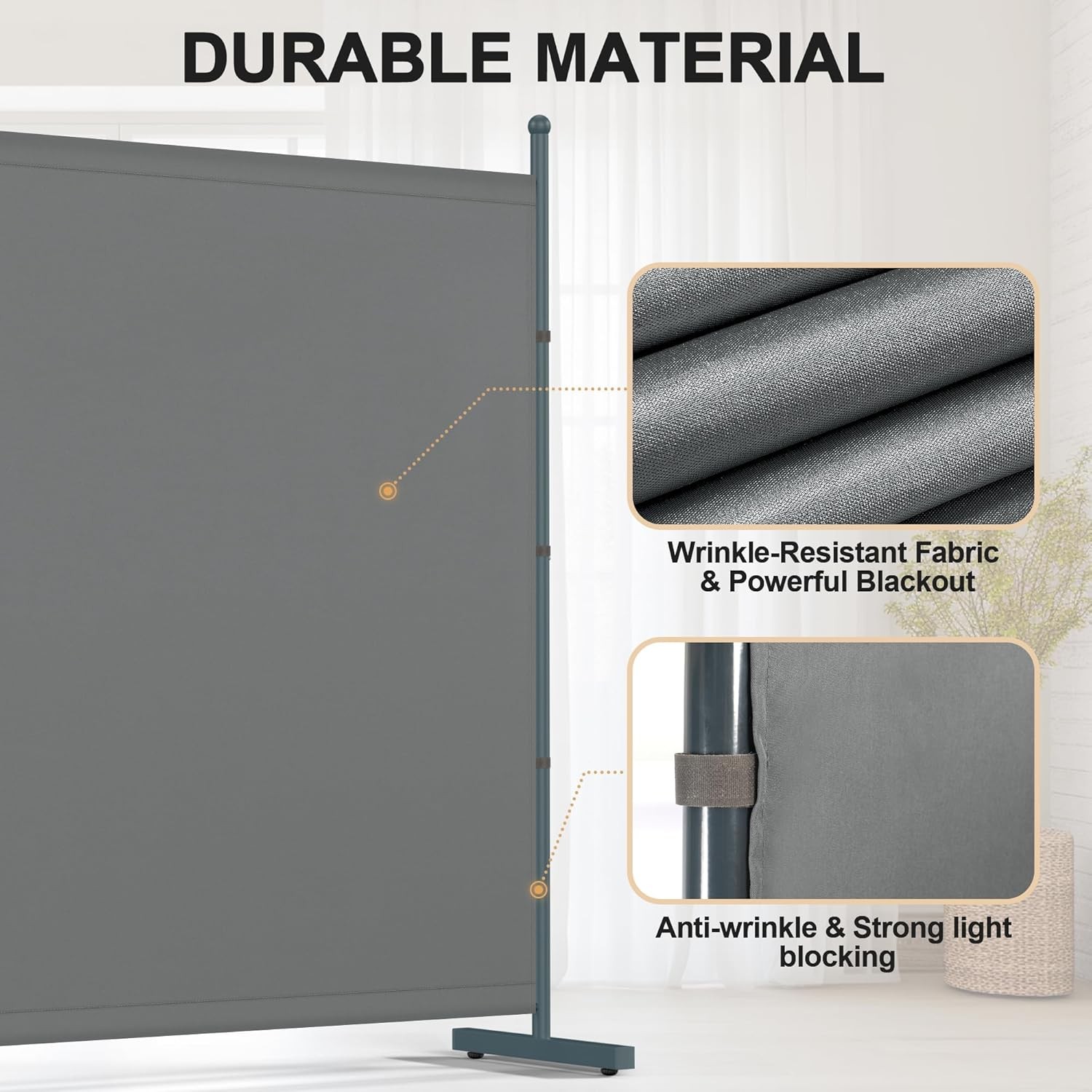 6FT Extra Thick Single Panel Room Divider Heavy Duty Privacy Partition Screen