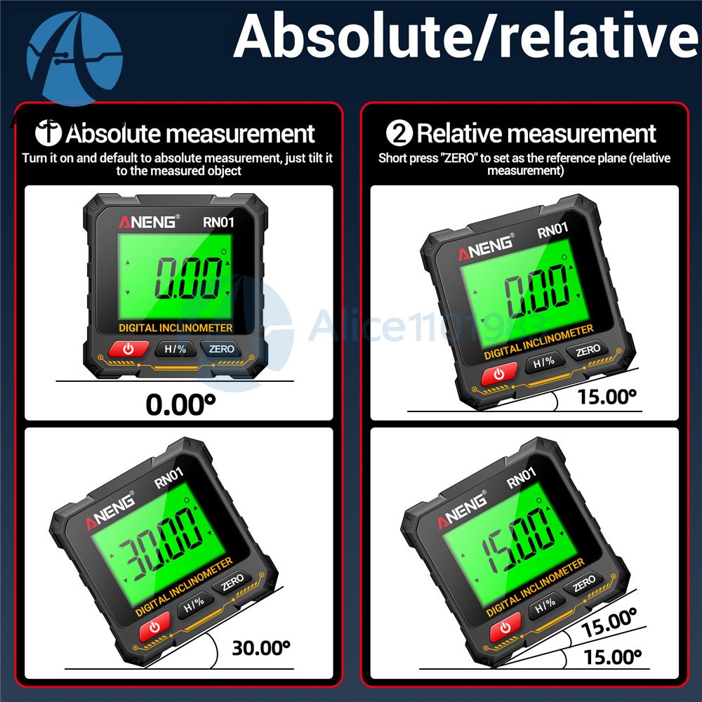 ANENG Magnetic Digital Level Box LCD Angle Finder Protractor Inclinometer Gauge