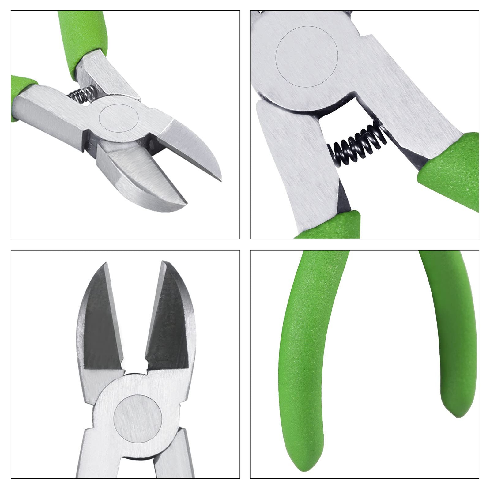 LEONTOOL Precision Diagonal Cutting Pliers 4-Inch Wire Cutters Small, Green