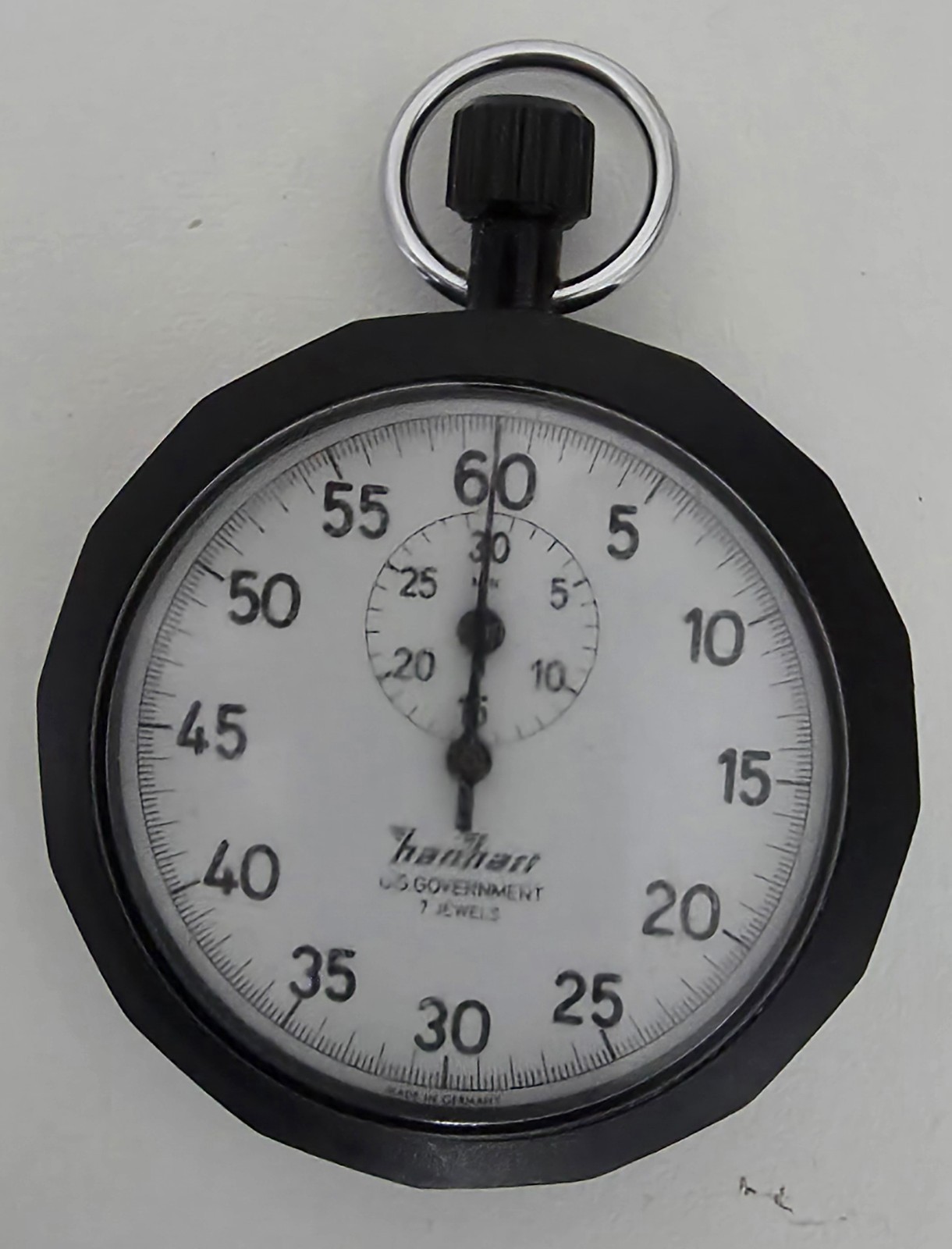 HanHart US Government 7 Jewel Stop Watch Working Condition