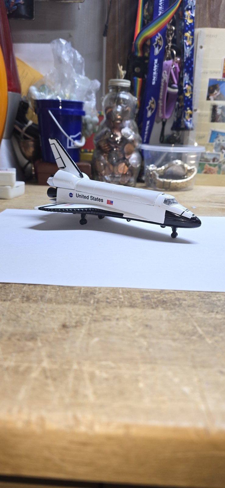 Vintage USA NASA Space Shuttle Ship Aircraft MEA 04 Metal Die Cast 4" Long Toy