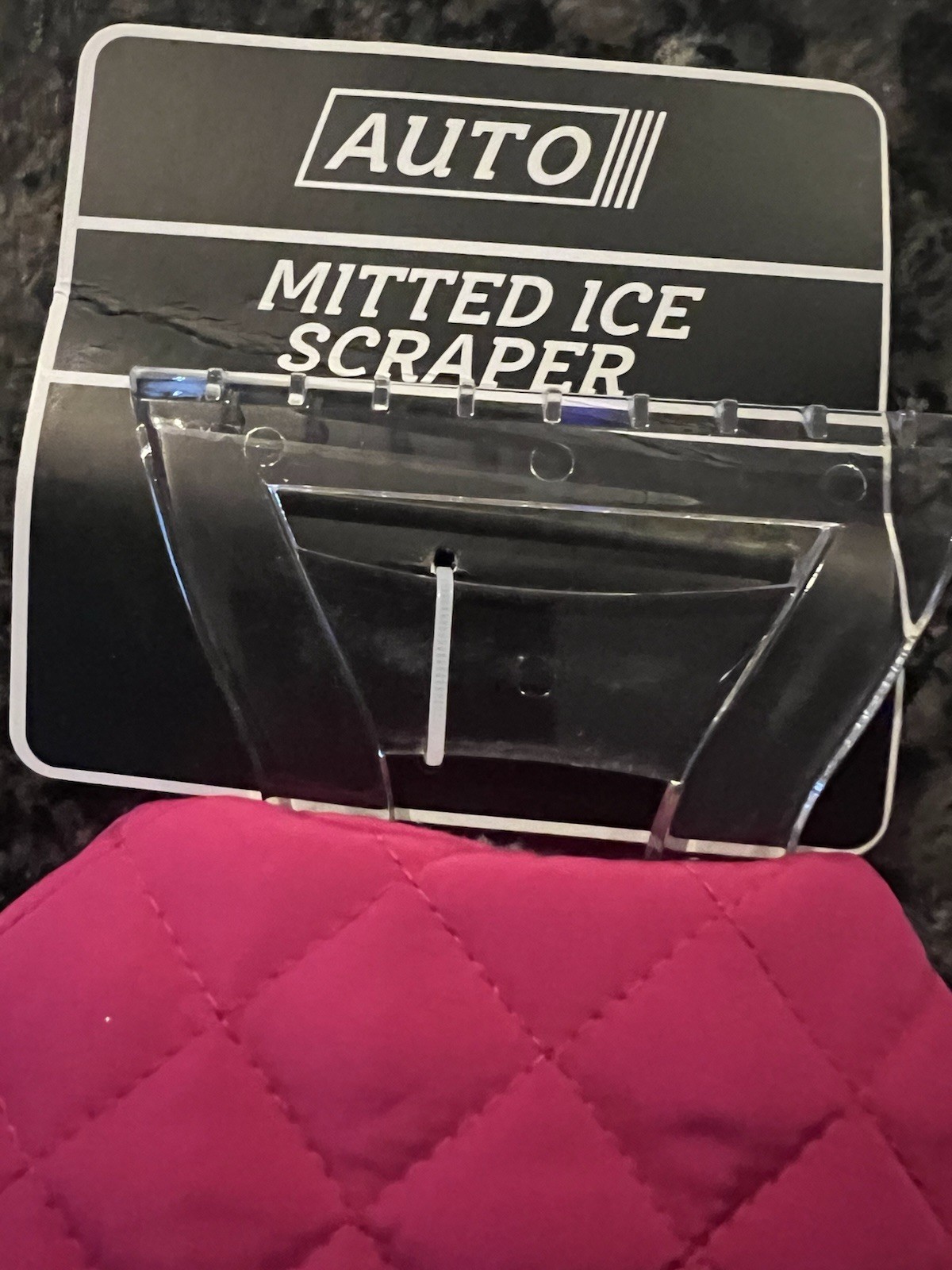 New With Tags Auto Admitted Ice Scraper With Pink Exterior And Gray Interior