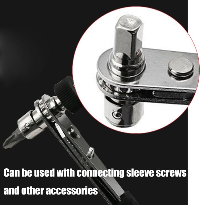 Efficient Mini Double Sided Ratchet Wrench Adjustable Easy Quick Releases Tool