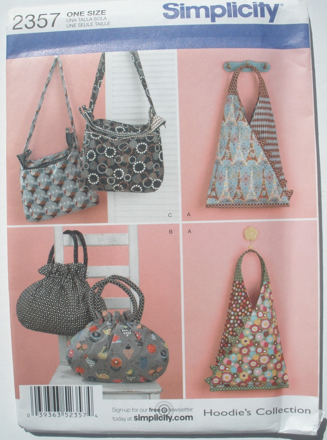 Simplicity Pattern 2357 Bags Handbags Purse Gathered Bag /Shoulder Tote Uncut
