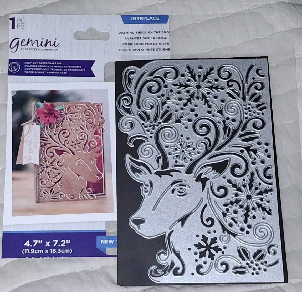 Metal Die Reindeer Gemini Crafters Companion Intri'lace Dashing Through The Snow