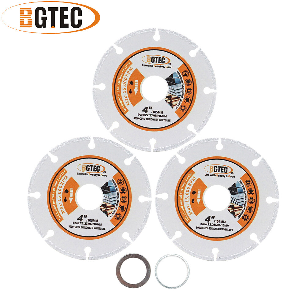 3pcs 4''/105mm Diamond Saw Blade Cutter Mental Rebar Steel Circular Cutting Disc