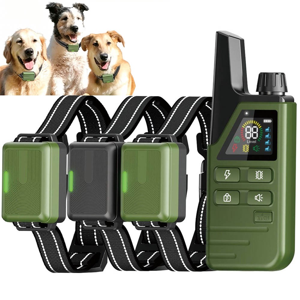 4500FT Dog Training Collar Recharge Remote Shock Pet 1-3 Dogs Trainer Waterproof