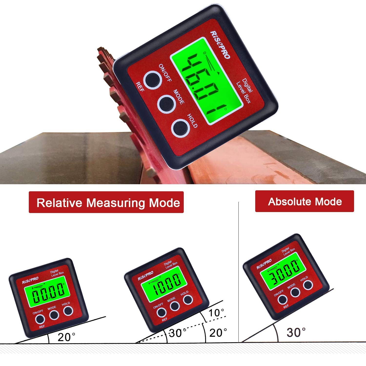 Digital Level Box Angle Gauge Protractor Inclinometer Bevel Box with Magnet B...