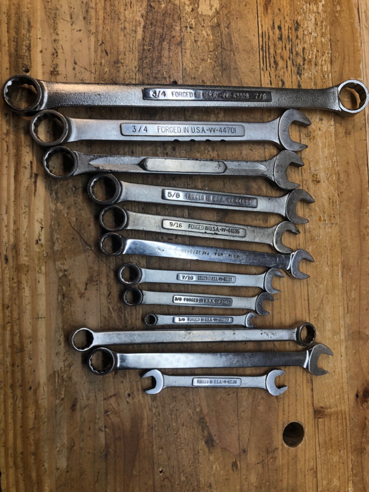 12 Vintage Misc. Random Craftsman Combination Wrenches Used (VV series)