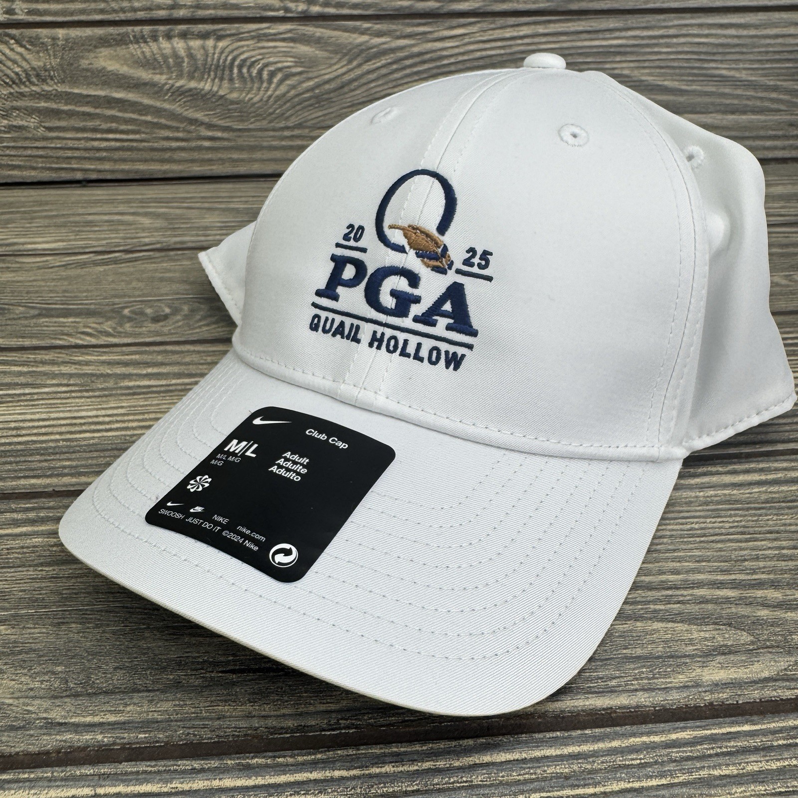 Nike Dri-Fit Golf Hat 2025 PGA Championship Quail Hollow Club Cap M/L White NWT