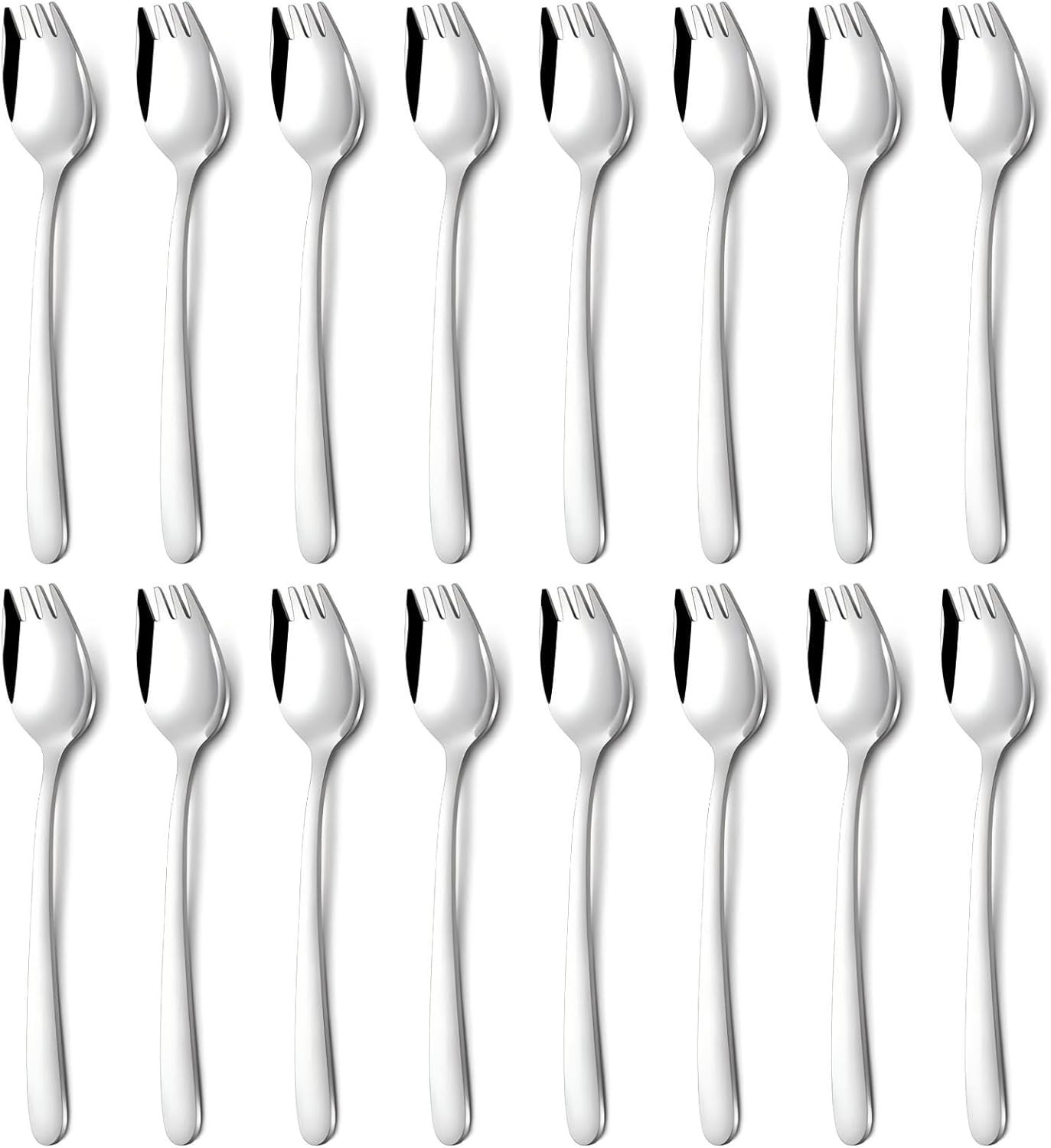 Sporks - 16-Pack Stainless Steel Sporks, 7.2 Inch Metal Spork Set for Pasta, Sou
