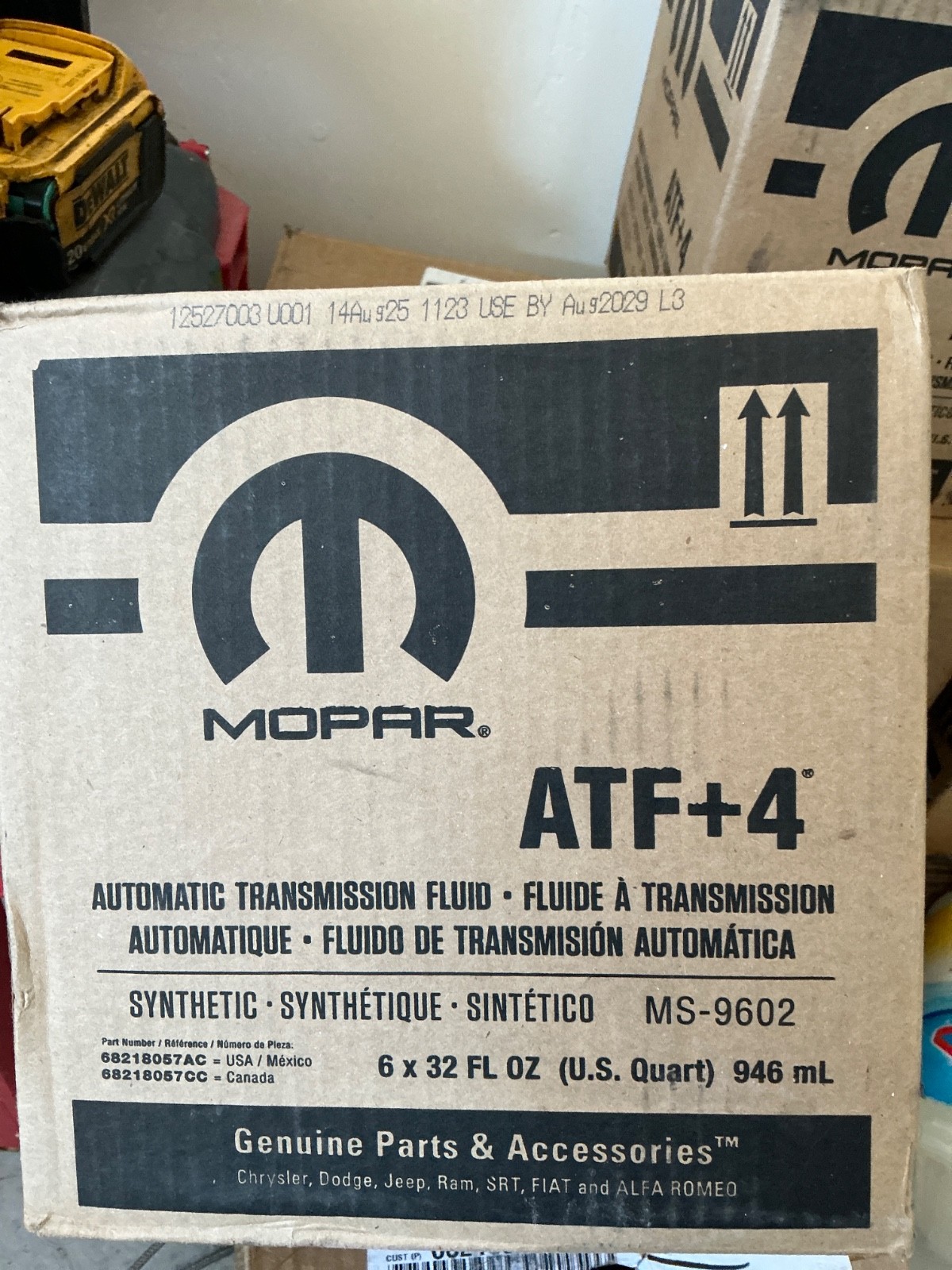 Automatic Transmission Fluid-GT, VIN: G Mopar 68218057AC ATF +4