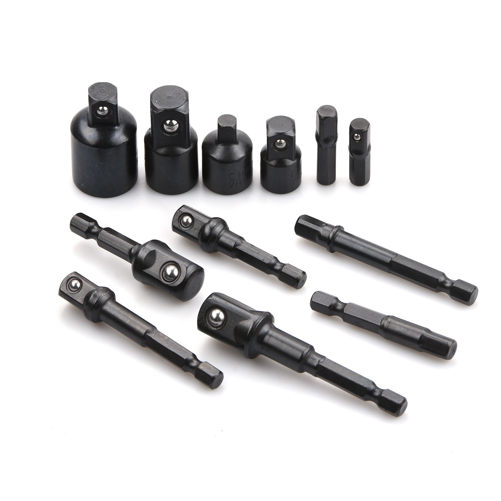 Impact Socket Adapter Set Chrome Vanadium 1/4 3/8 1/2" Drill Nut Driver Bit Kit