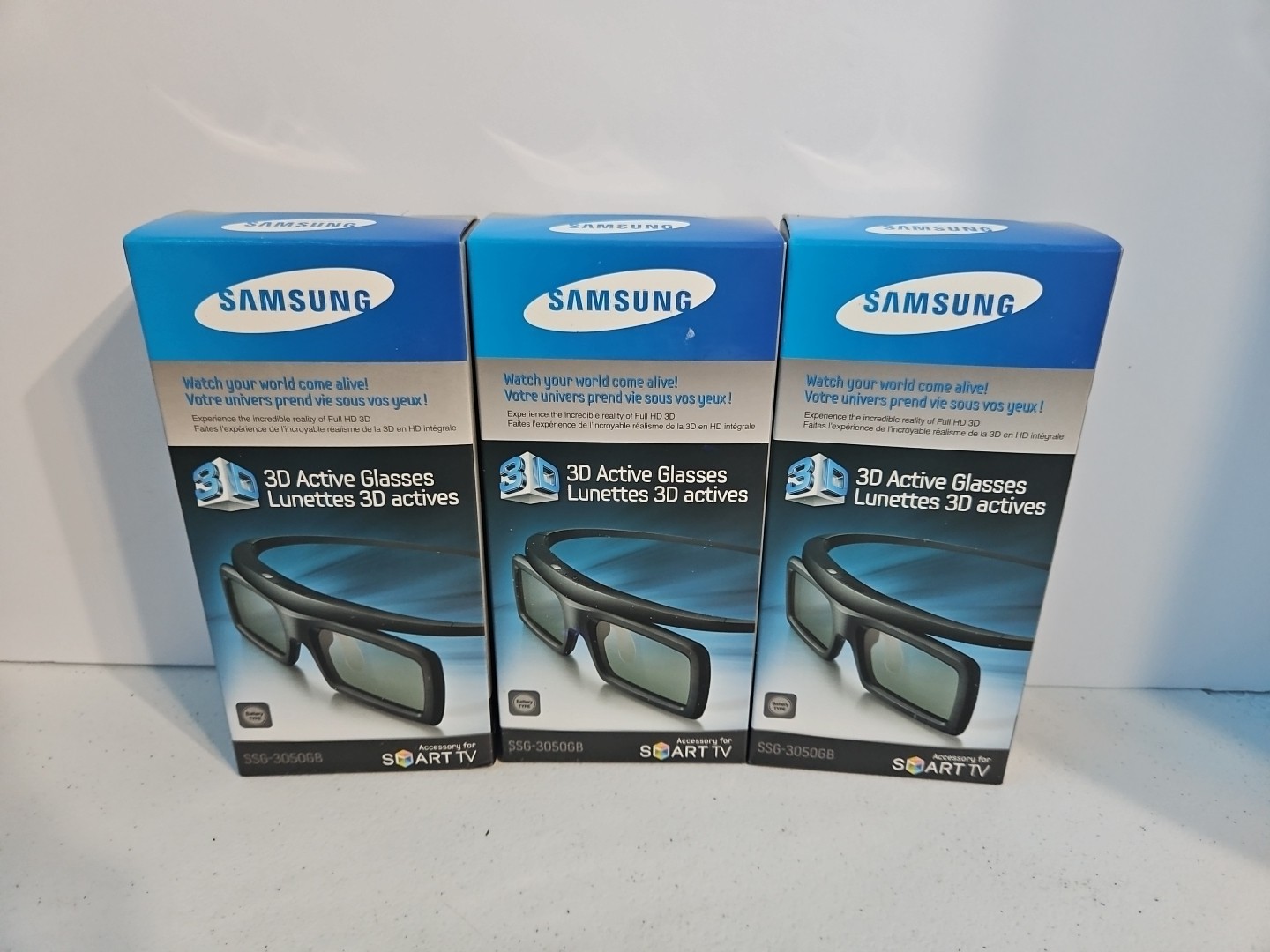 BRAND NEW SEALED LOT OF 3 -Samsung SSG-3050GB 3D Active Glasses Smart TV Black