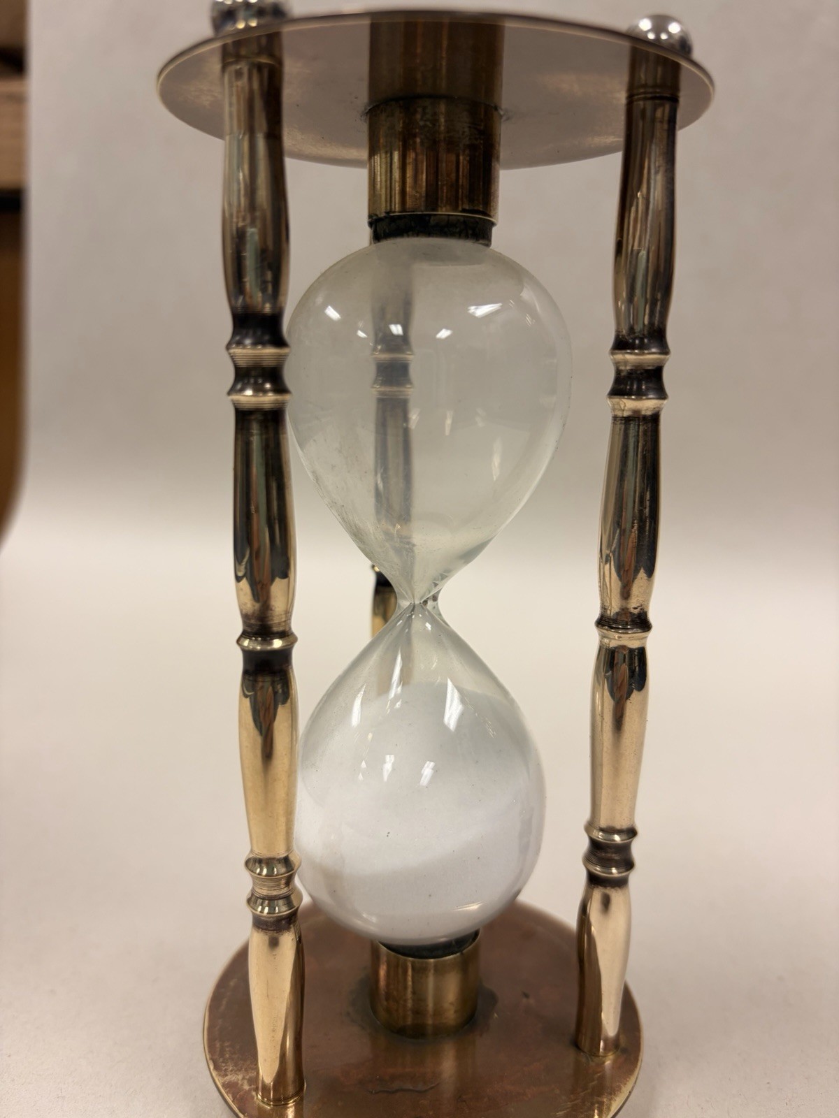 Vintage Hourglass Timer Solid Brass Sand 6” Tall × 3" Nautical