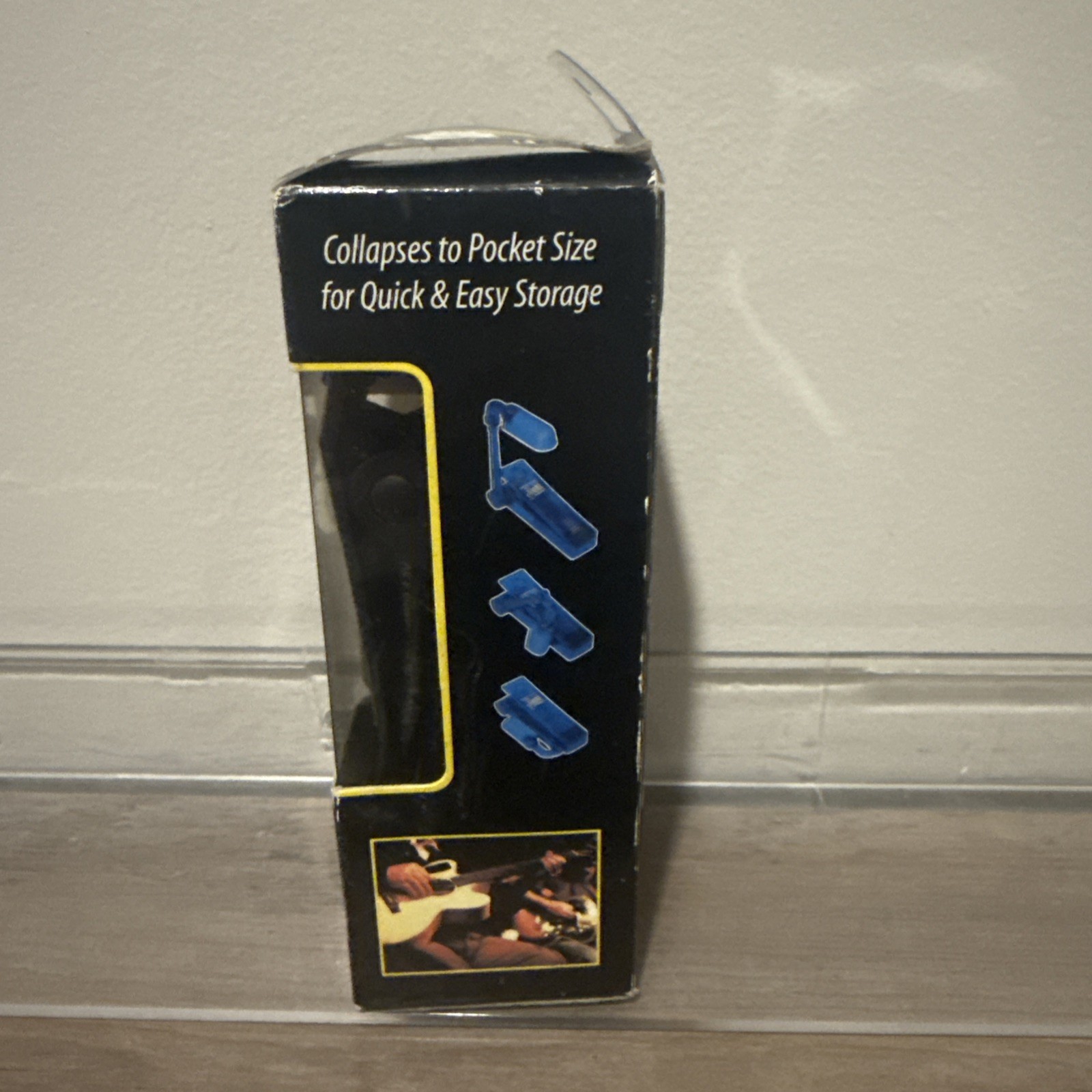 SIGHT READER Collapsible Music Stand Light Black Compact, Foldable, Battery Op