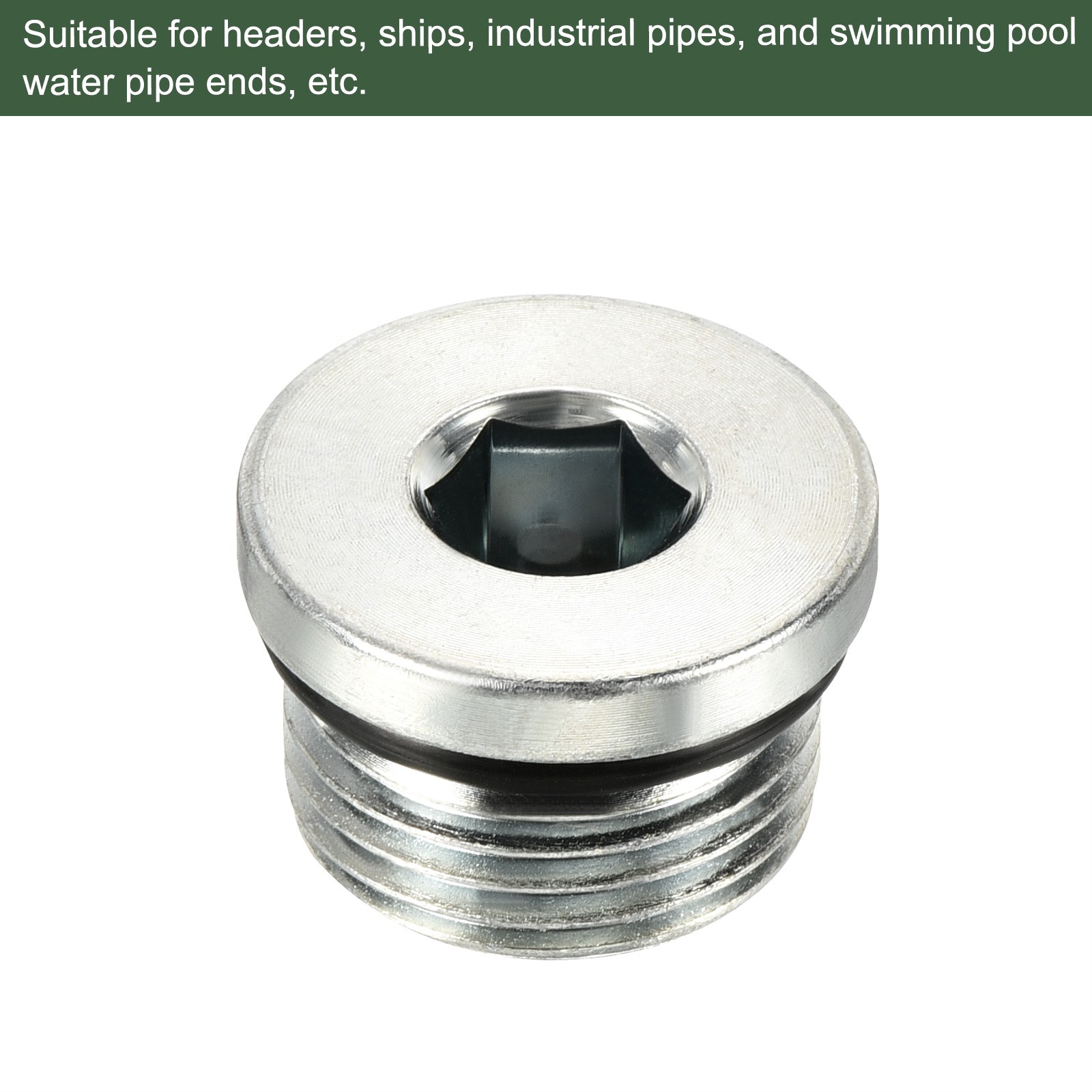 2 Pcs 3/4-16UNF Pipe Plug,for Terminate Pipe Ends (Silver)