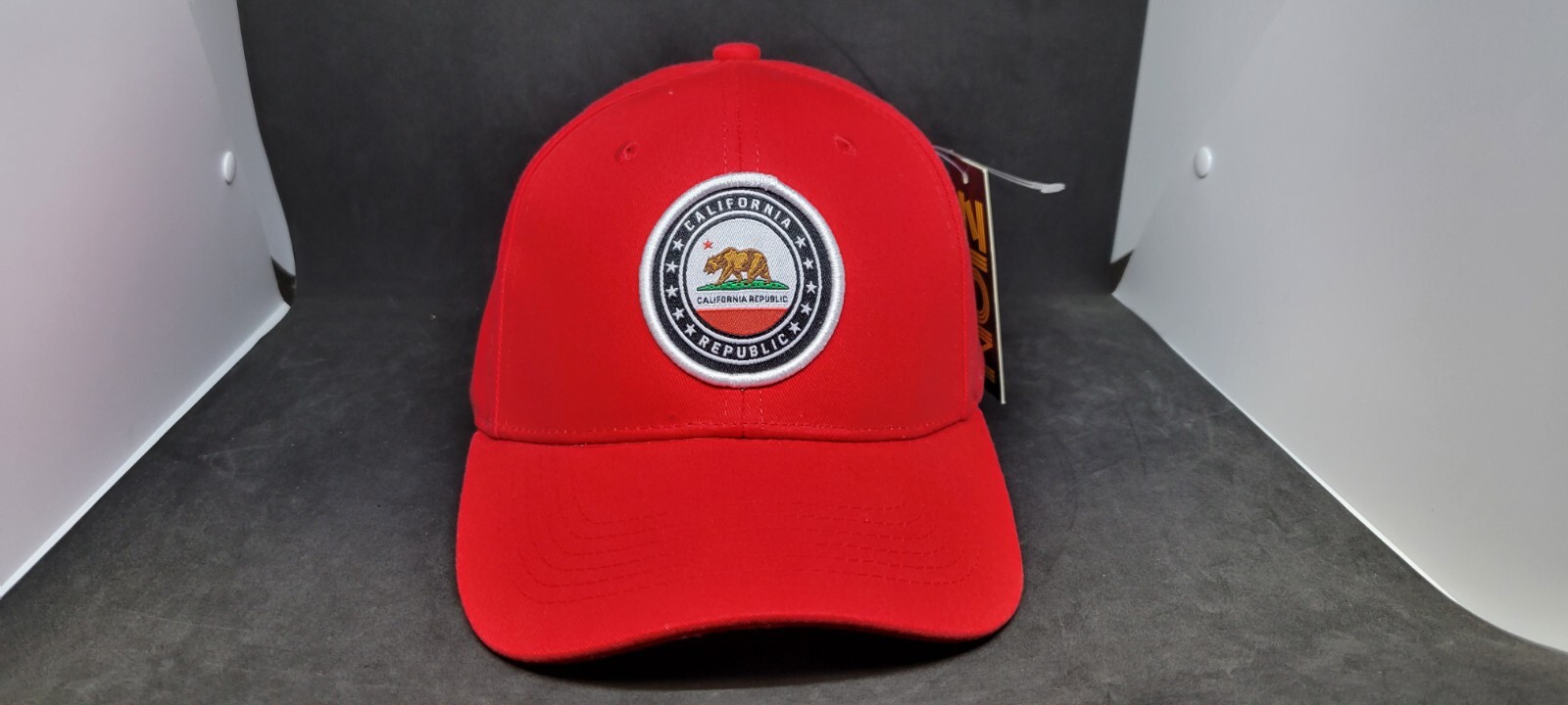Zion Mens California Republic Hat 100 % Cotton Baseball Red Cap