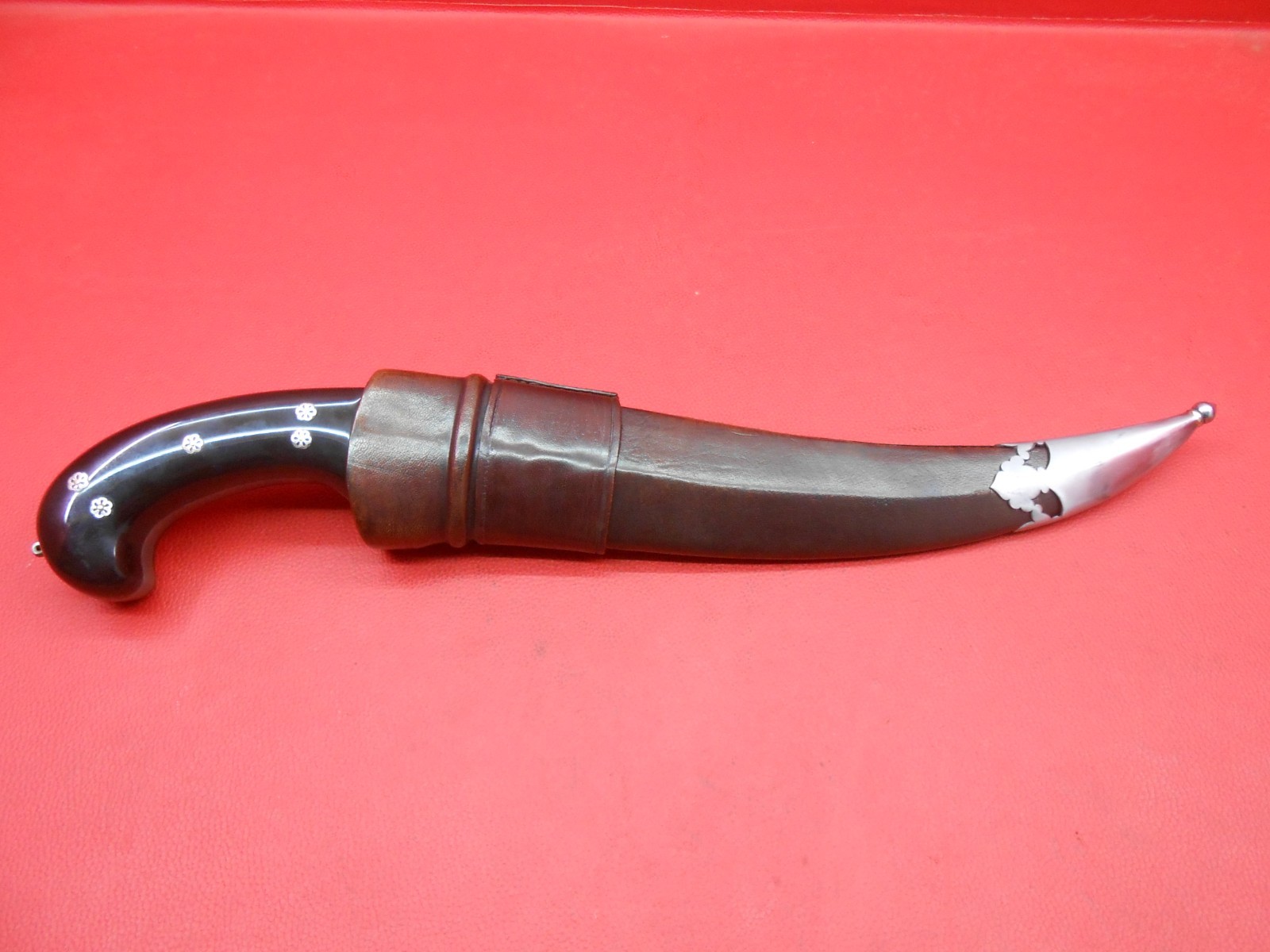 A Iranian Pesh Kabz Dagger Wootz Blade 19th Canchury with Scabbard Antique F354