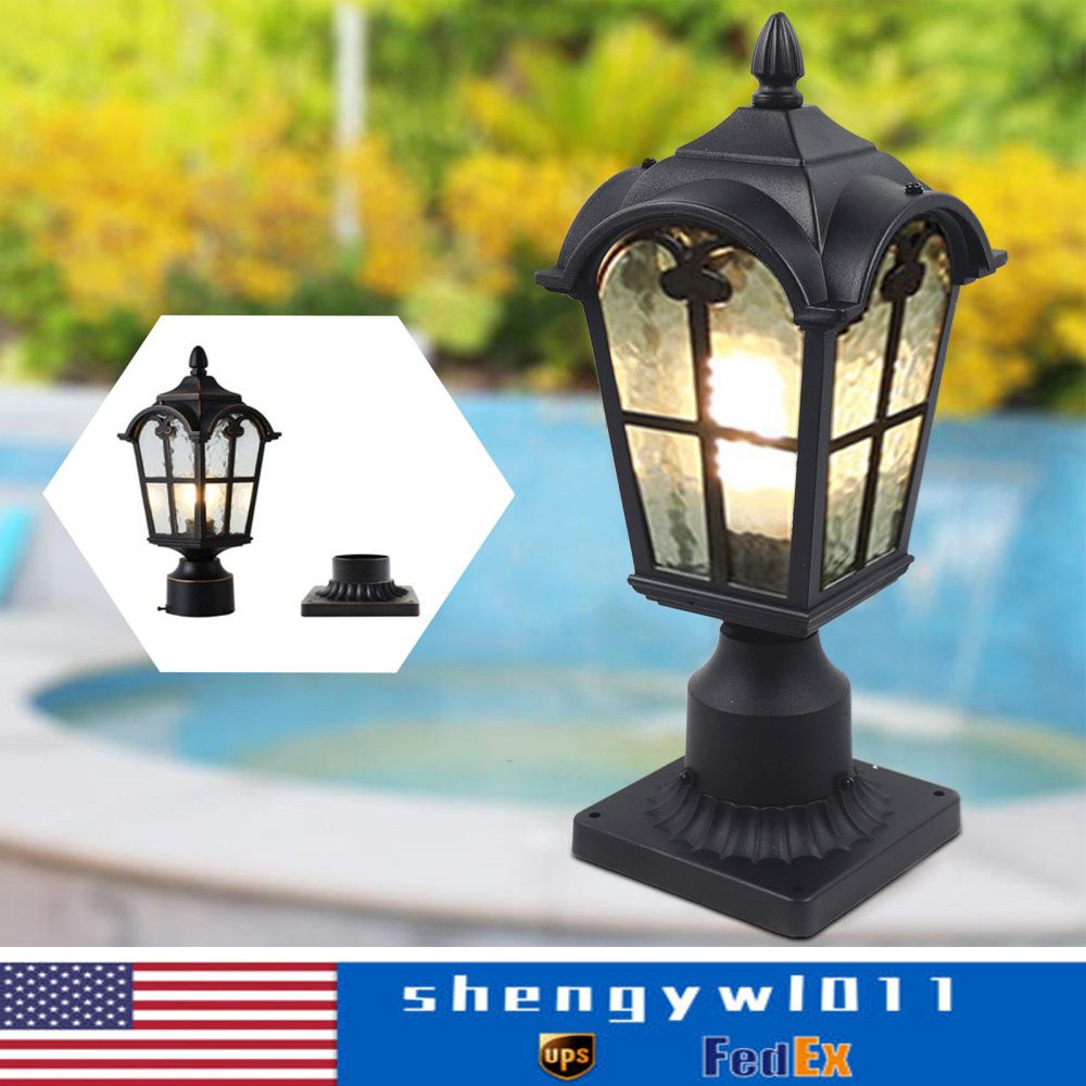 Outdoor Post Lights Waterproof Electric Exterior Lamp Post Light Fixture+Pier
