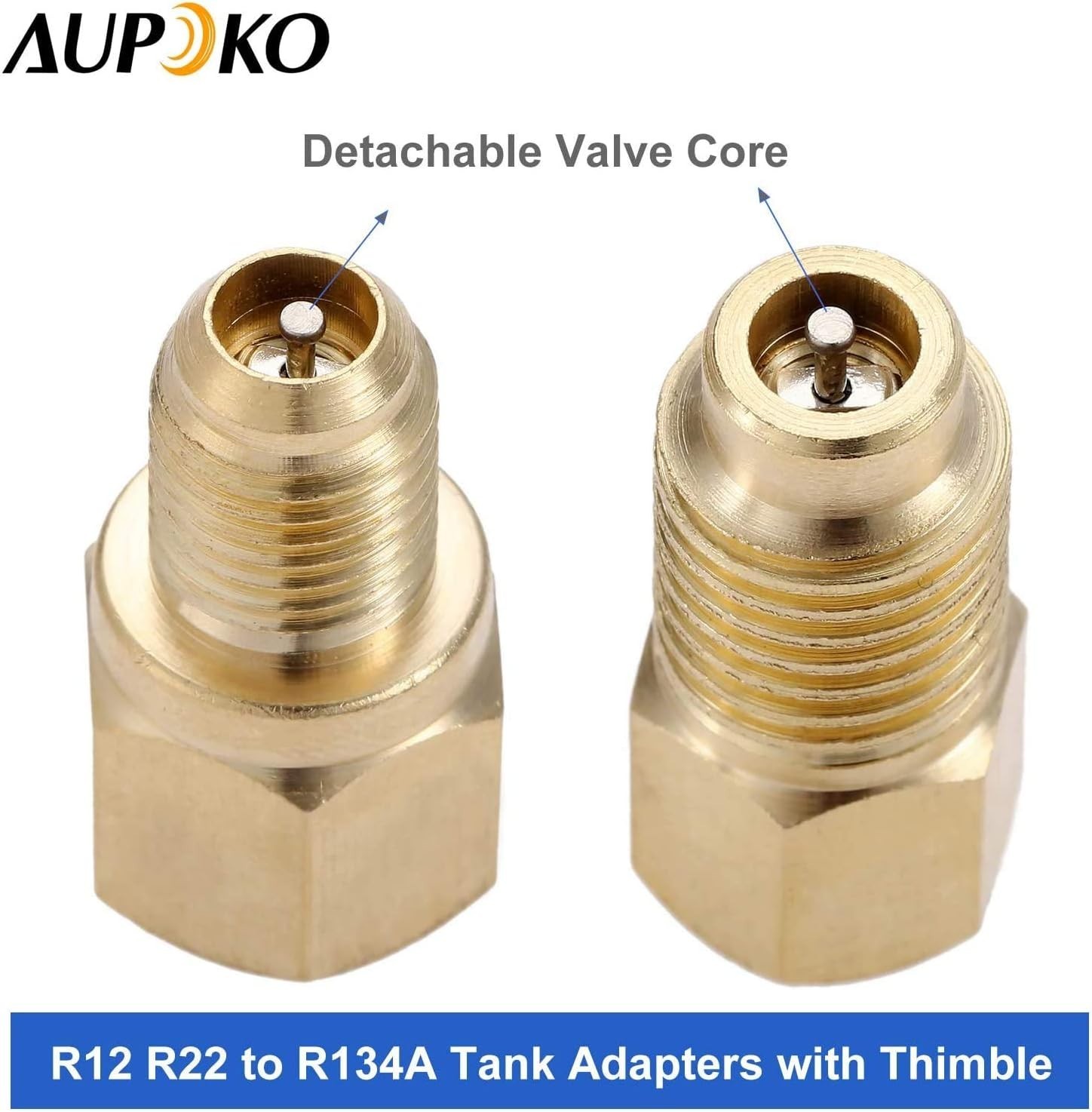 R12 to R134a Adapters, R134A Refrigerant Tank Adapter Kit with Valve Core R