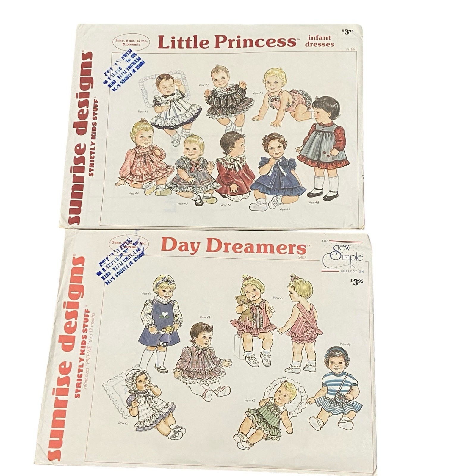 Sunrise Designs Little Princess & Day Dreamers Pattern Lot