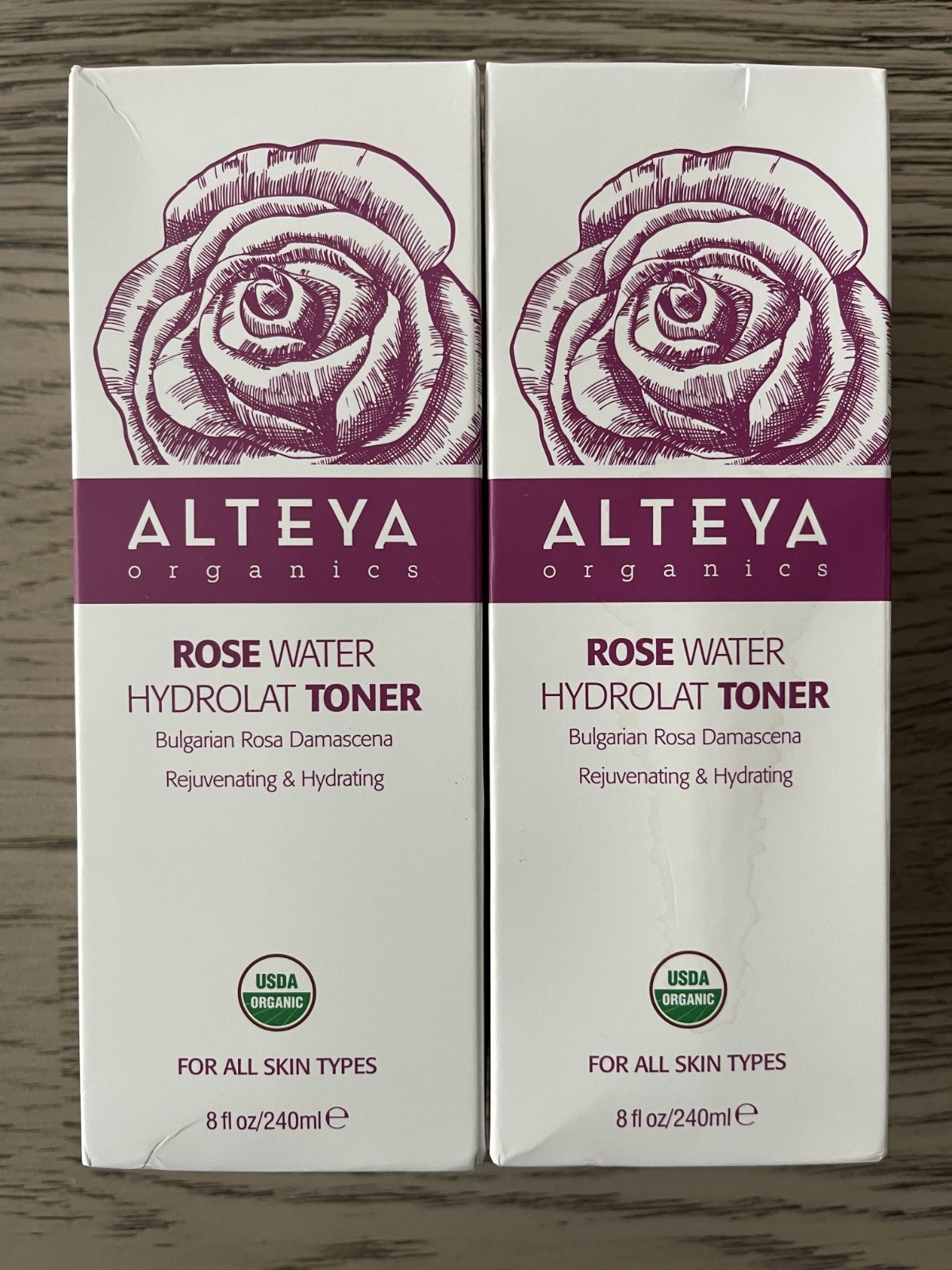 Alteya USDA Certified Organic Bulgarian Rose Water 8 fl oz/ 240ml each 2-Pack