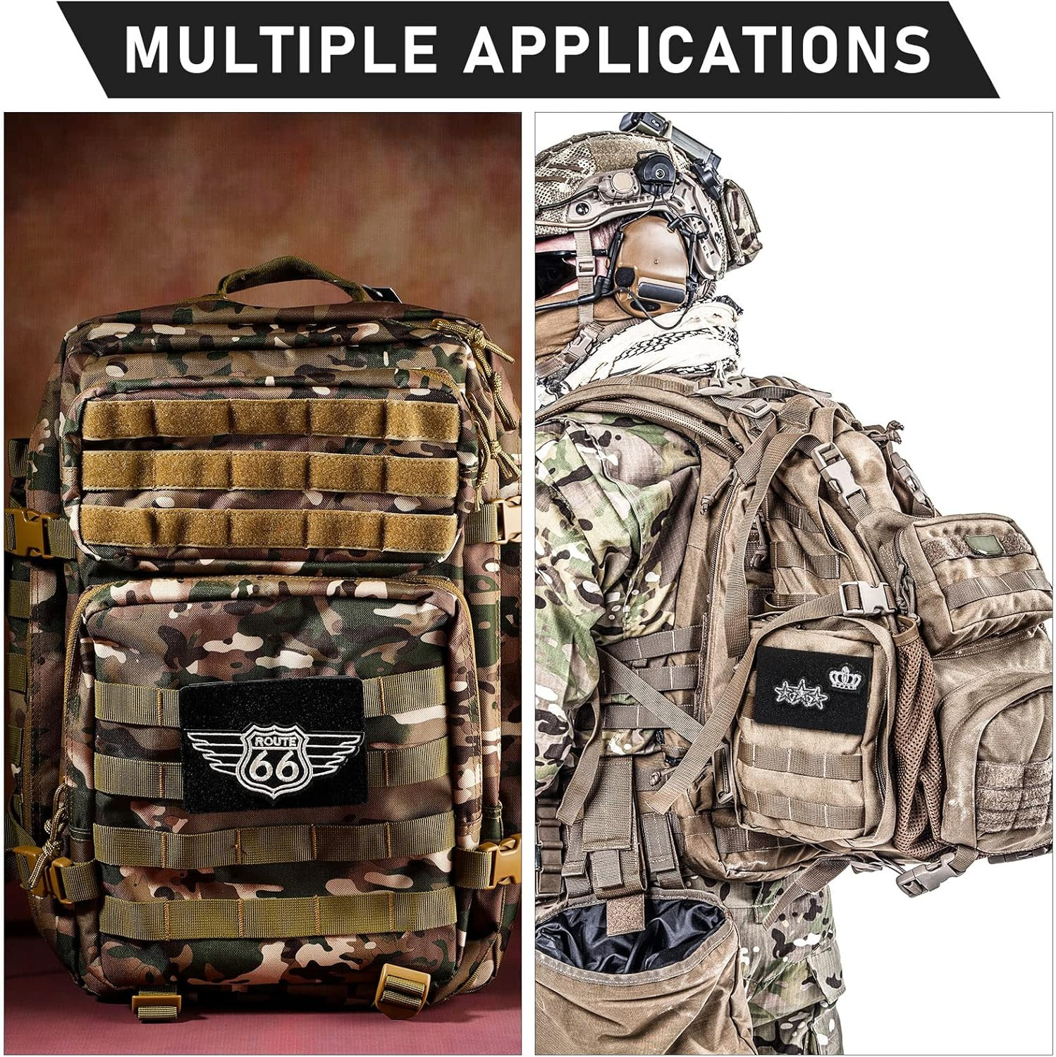 3 Pieces Molle Patches Panel Attachment Tactical Backpack Patches Display Board