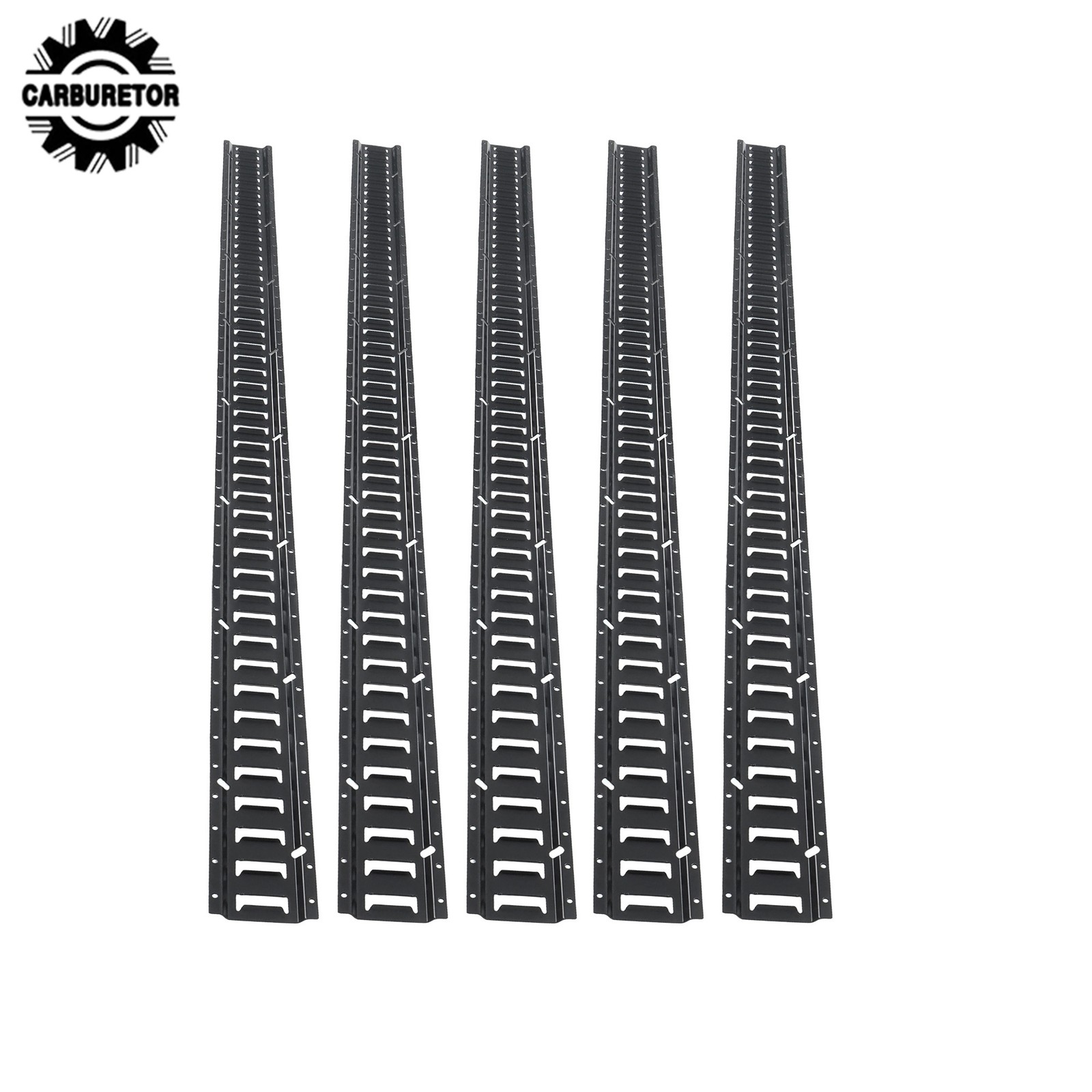 8 Feet Long E Track Rails Black Finish 5 Pack For Cargo Management System