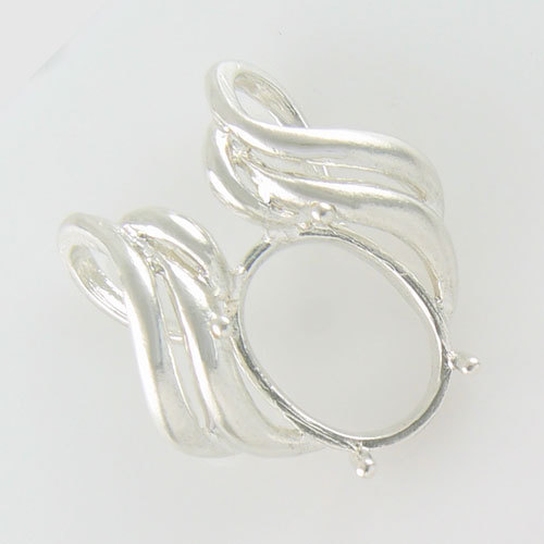 PRE-NOTCHED VINTAGE 16X12 OVAL PENDANT IN STERLING HANDMADE IN THE USA CP5049SS