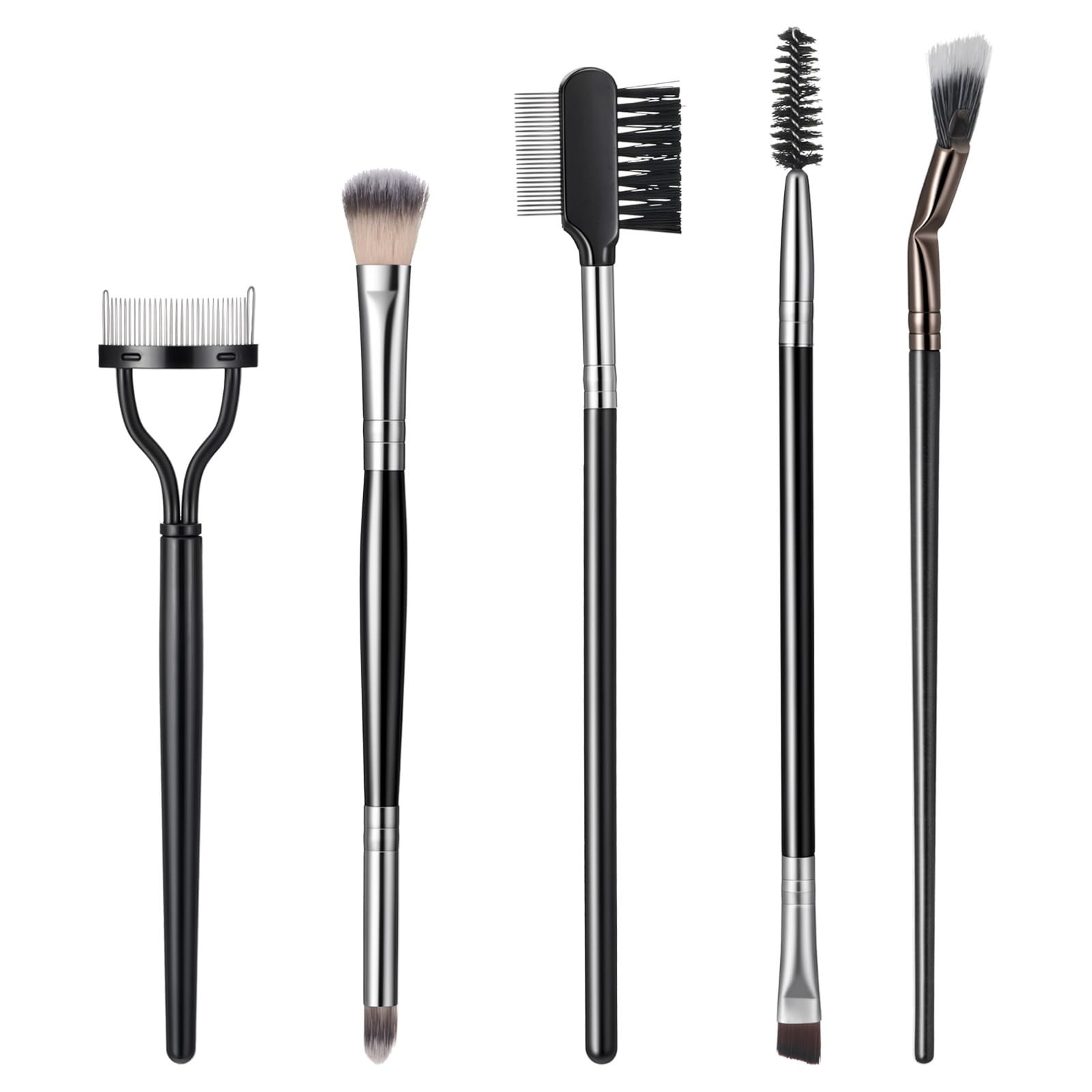 5 Pack Eyebrow Brush and Comb, Spoolie Mascara Lash 5-lash-brush-set
