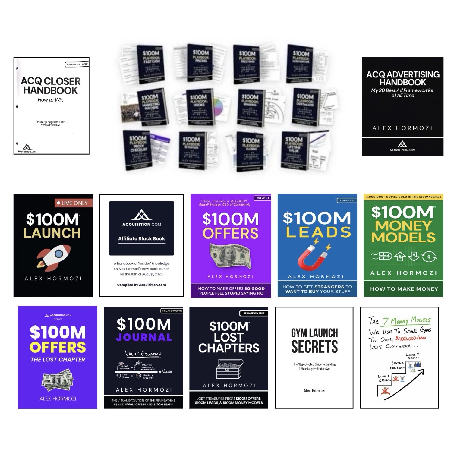 Alex Hormozi Bundle 100M Playbooks, ACQ Closer Handbook + More (Digital Copies)