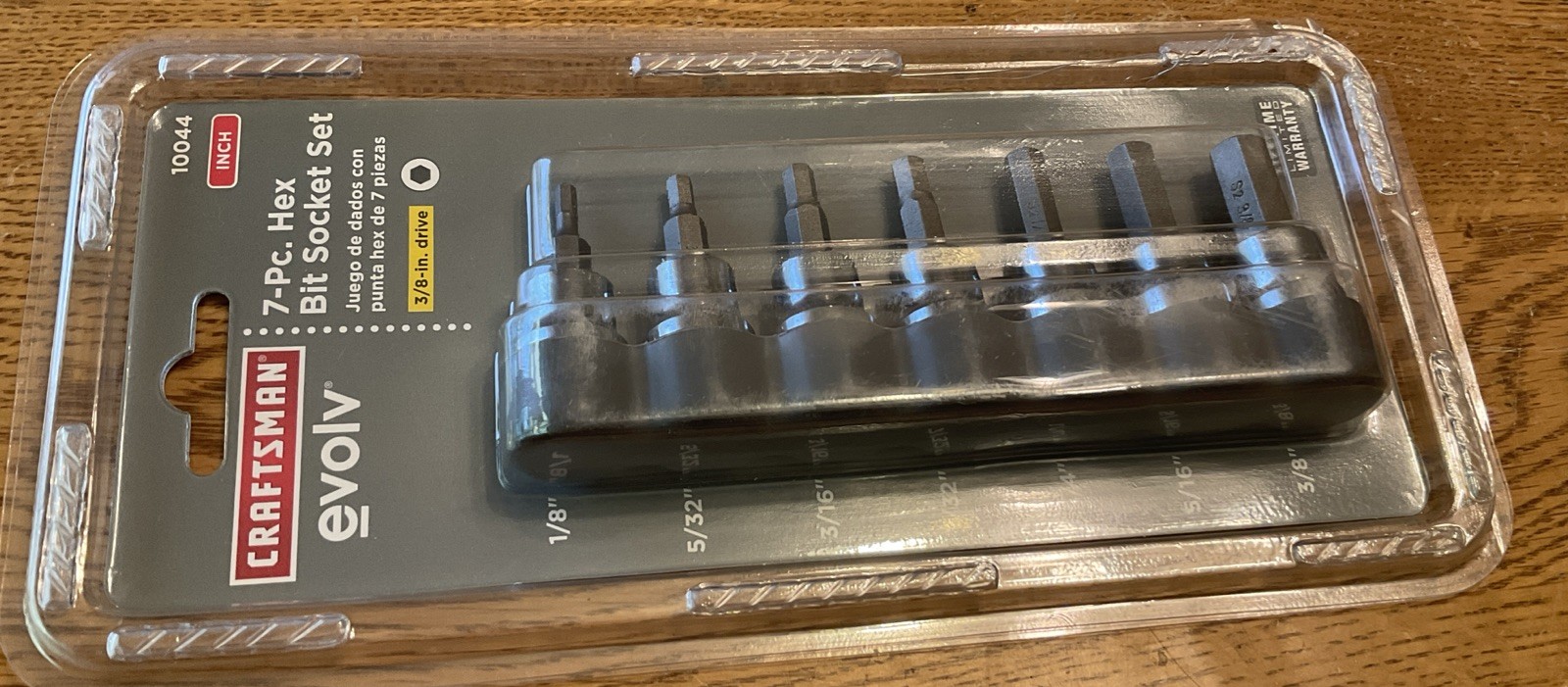 NIP CRAFTSMAN EVOLV, 7 PIECES, 10044 INCH SAE STANDARD HEX BIT SOCKET