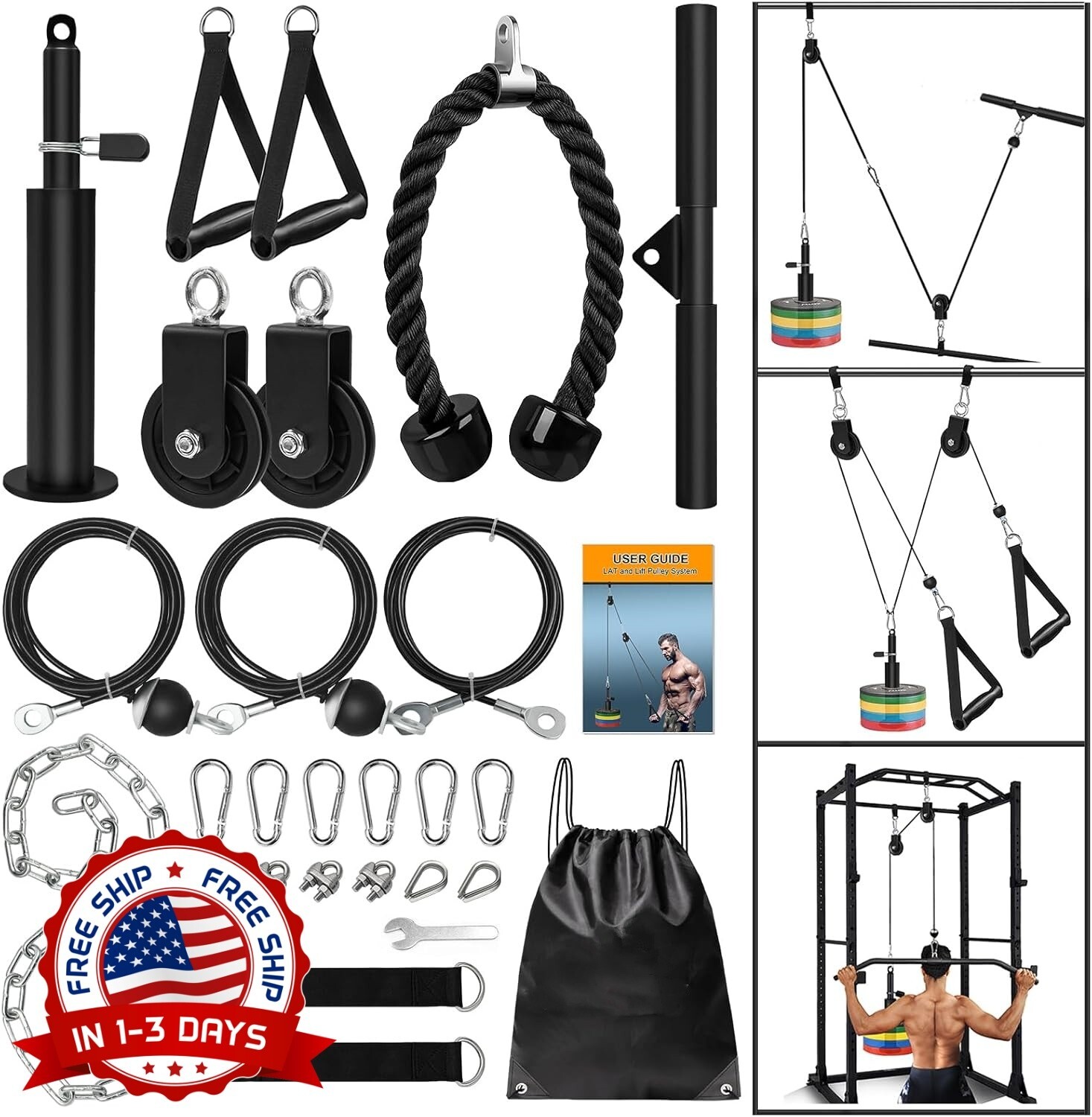 Accesorios para poleas de cable, desarrollan músculos y son adecuados para todos