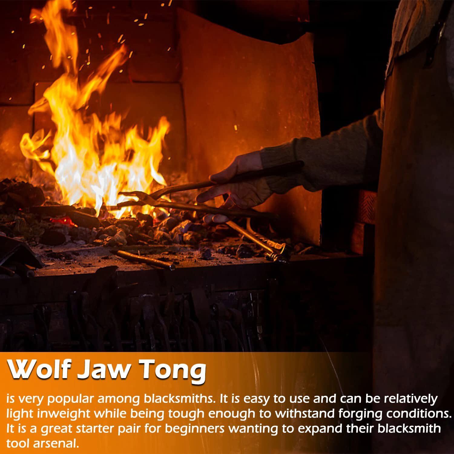 Beginner Blacksmith Wolf Jaw Tongs Bladesmith Knife Making Forge Tongs 15 in