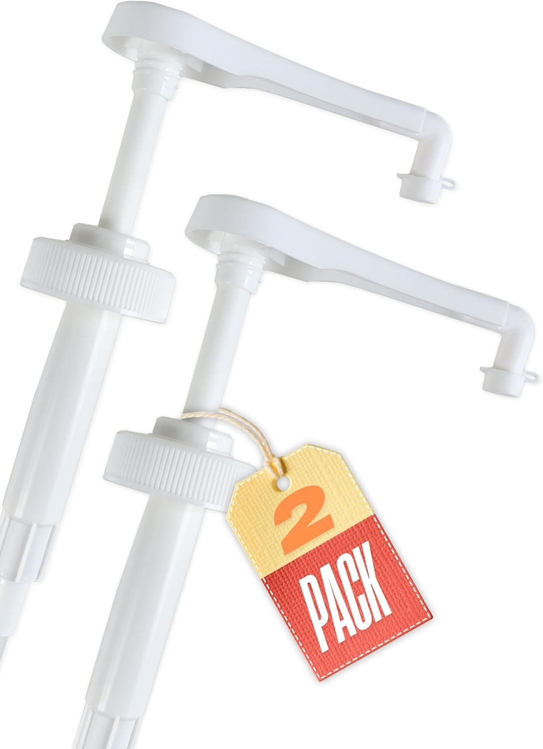 Pump for Gallon Jug & 5 Gallon Bucket, 2Pc, White, Leakproof Heavy Duty | Pump