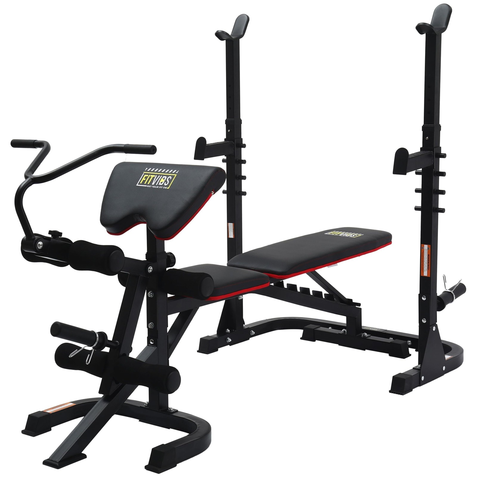 Adjustable Weight Bench with Barbell Rack, 6-Position Utility Workout Bench f...