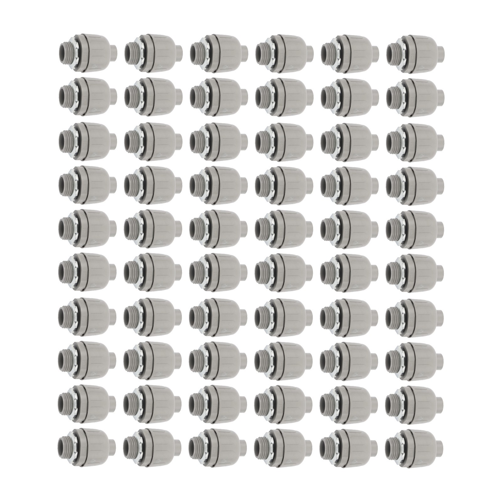 60Pcs 1/2" Liquid Tight Straight Fitting PVC Electrical Conduit Connector Kit
