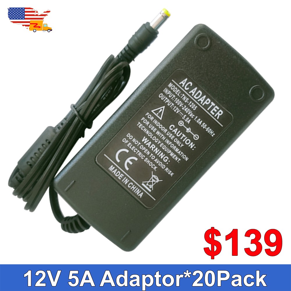 10~50 Pack Switching Power Supply 12V 5A AC DC Adapter 60W For 3528 LED Strip