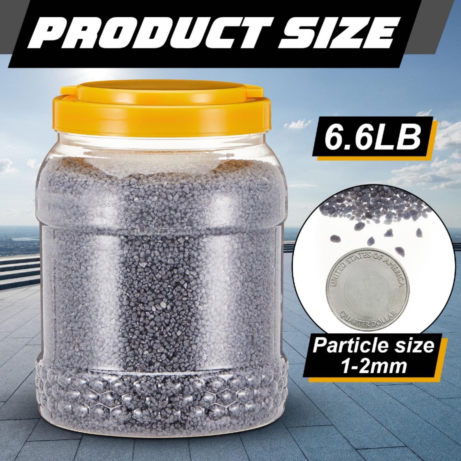 Nuanchu Roofing Granules 6.6 lb Bottle Roof Shingles Particles for Gray