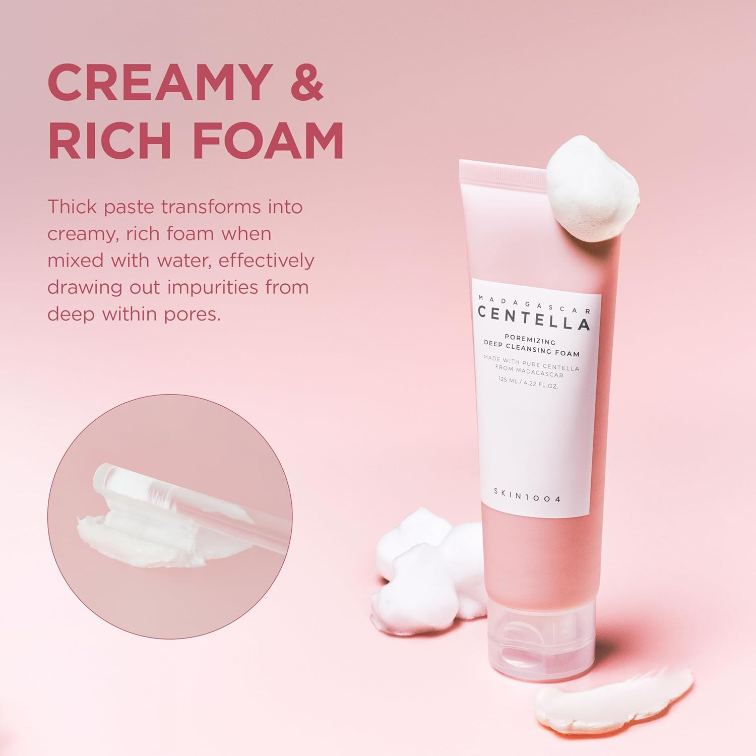 Poremizing Deep Cleansing Foam, 4.23 Fl.Oz, 125Ml, Makeup Remover, Korean Face C
