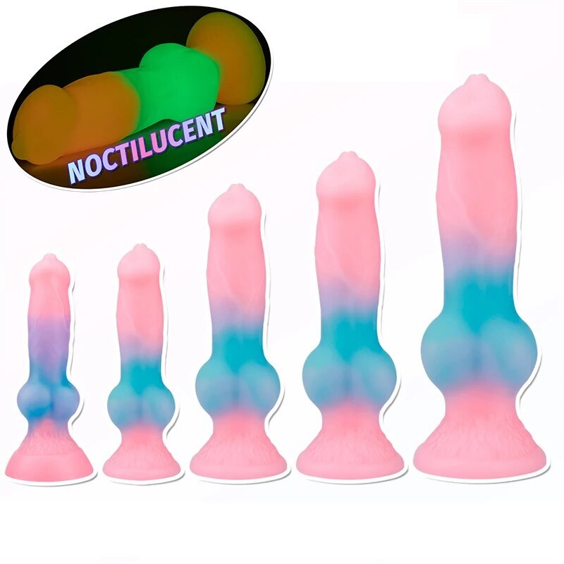 Luminous Silicone Big Knot Dildo Vaginal Stimulation Anal Dilator Anus Sex Toys