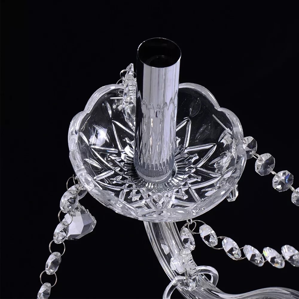 E12 Elegant Crystal Candle Decoration Chandelier Pendant Ceiling Light 6 Lamp