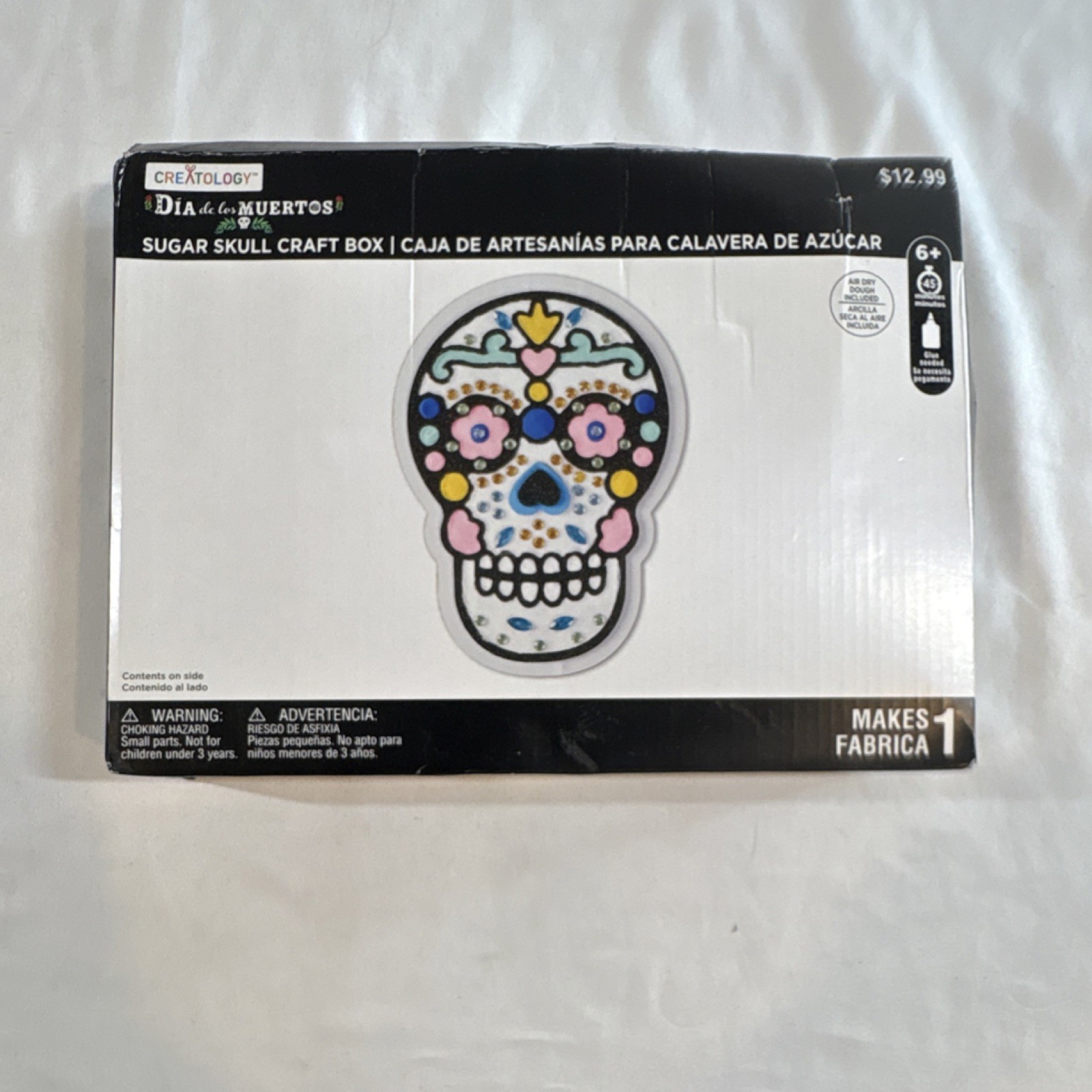 Creatology Sugar Skull Craft Box Dia de los Muertos Air Dry Dough Gems Stickers