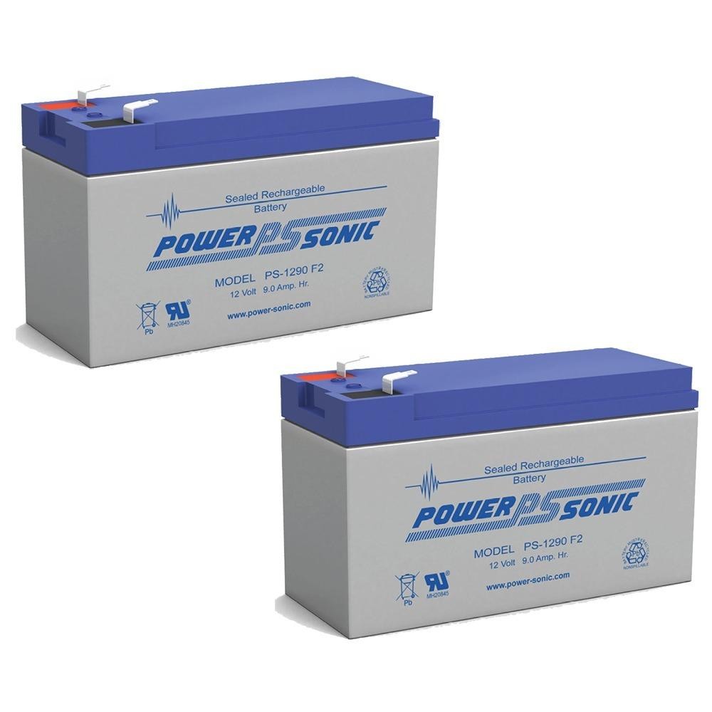 Power-Sonic 2 Pack - 12V 9AH SLA Battery Replaces CP1290 6-DW-9 HR9-12 PS-1290F2