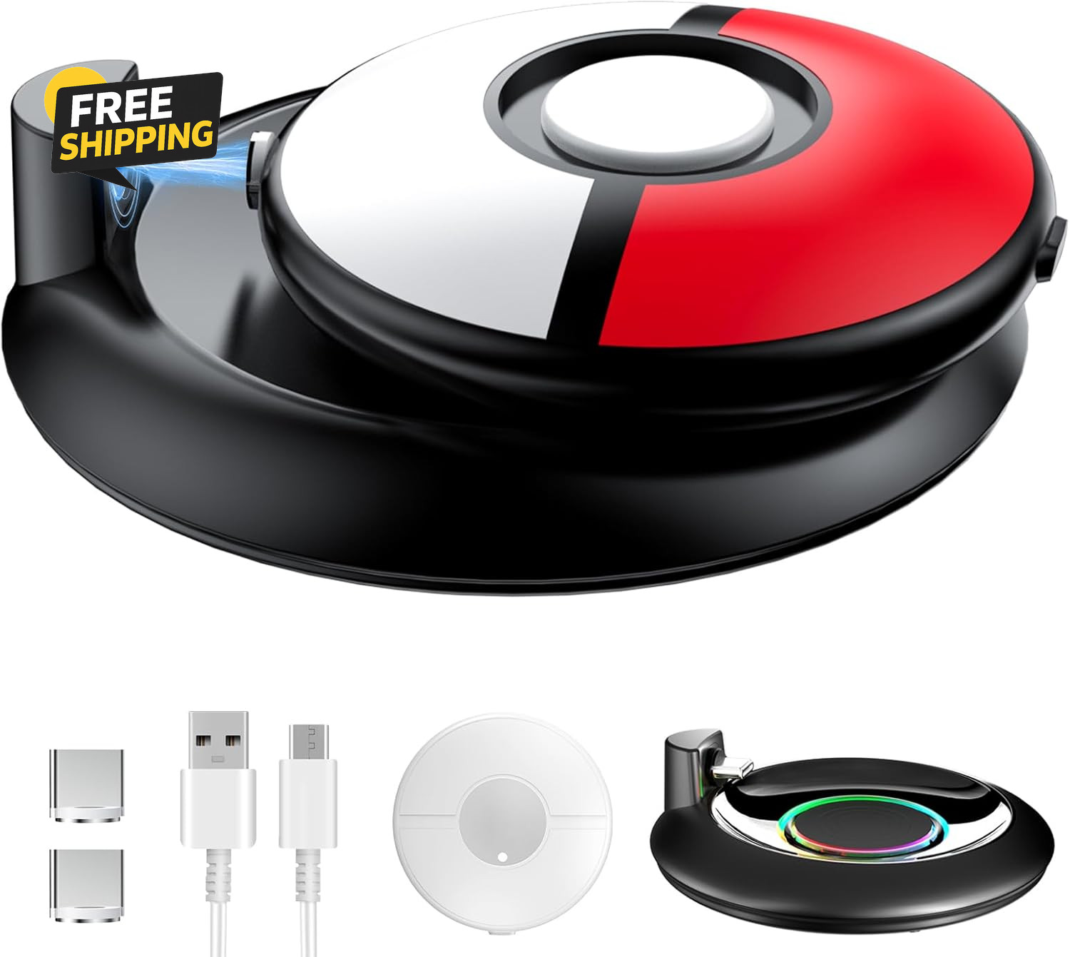 Charging Station for GO plus + 2023, RGB Charging Dock with Protective Case
