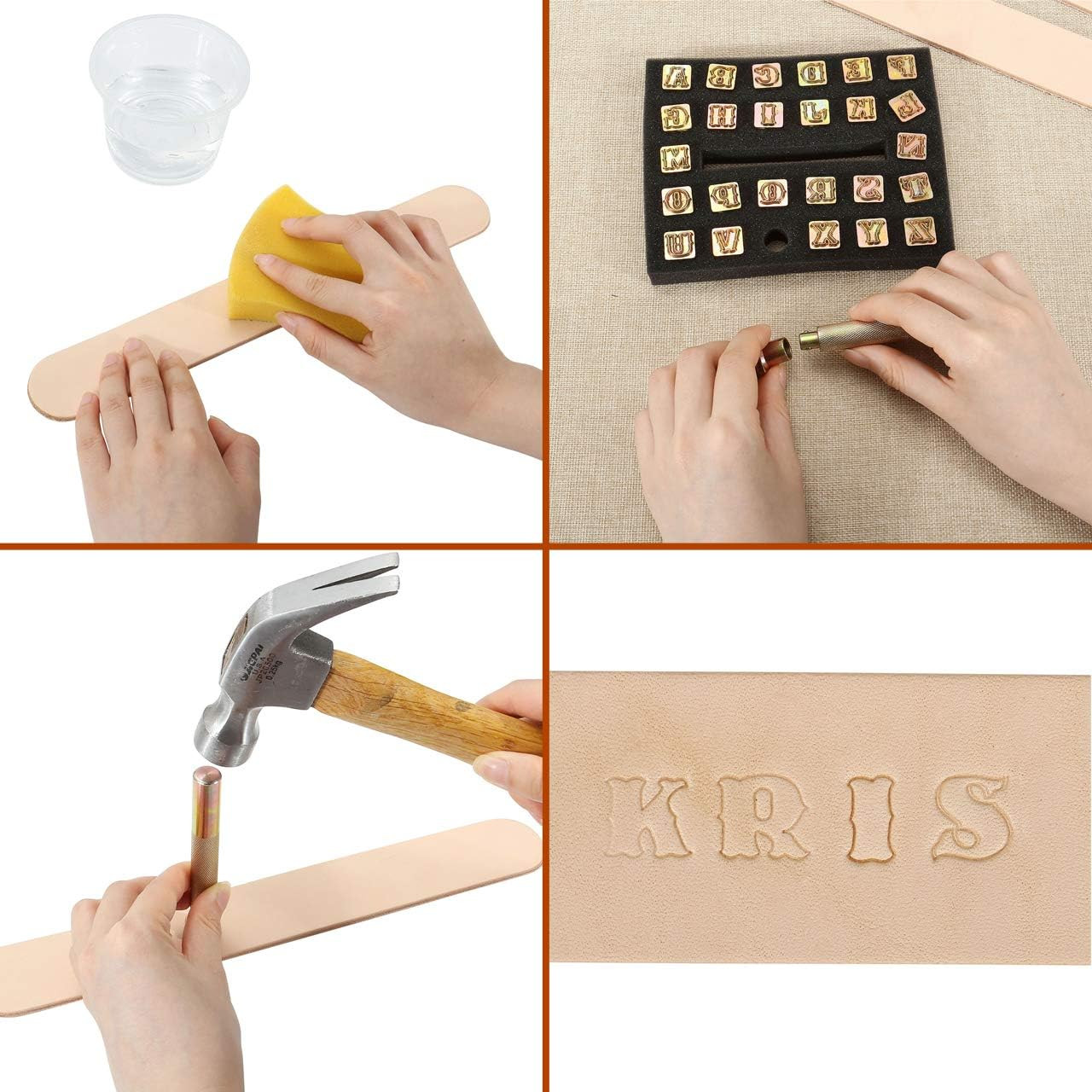 27 Pcs Letters Leather Stamp Kit for Leather Working, 1/2” / 13Mm | 26 Initials