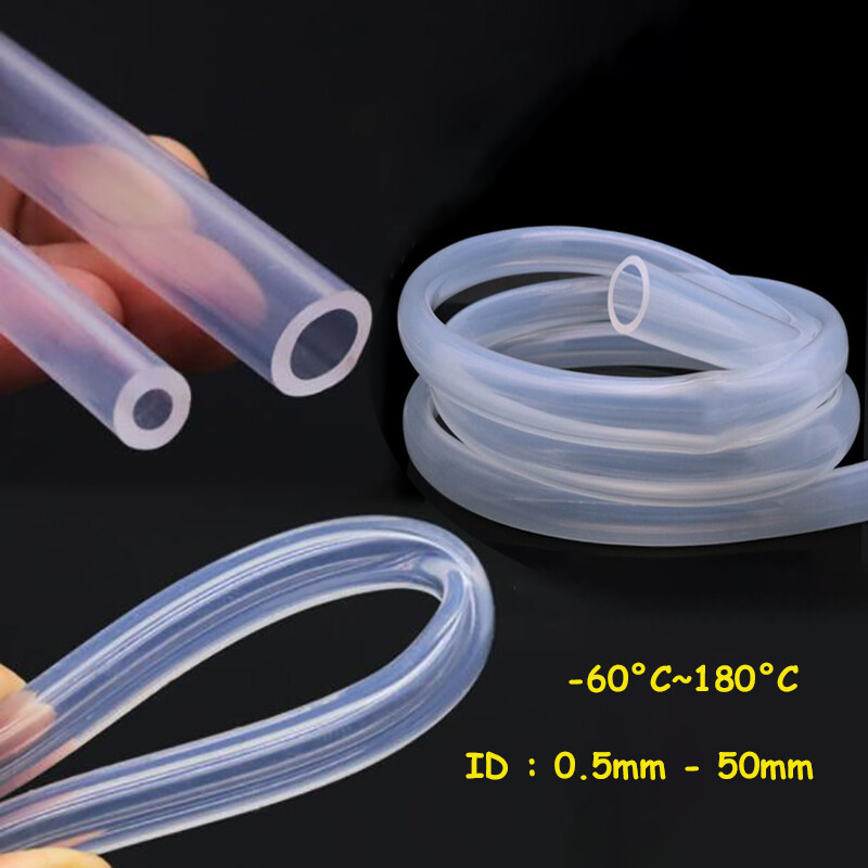Food Grade Clear Silicone Tubing Beer Milk Hose Pipe Soft Rubber ID 0.5mm - 50mm