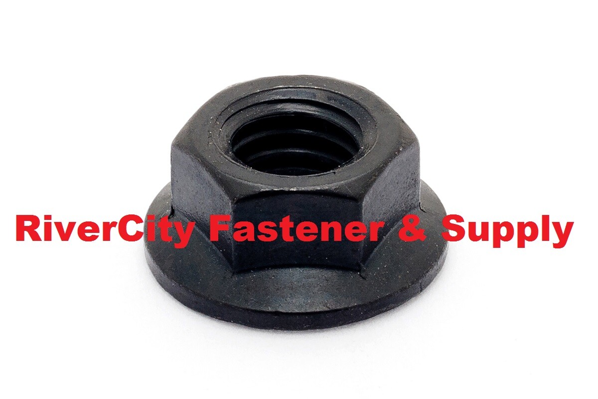 1/2-20 Hex Flange Nut Grade 8 1/2x20 Nuts 1/2 x 20 Smooth Bottom Phos & Oil